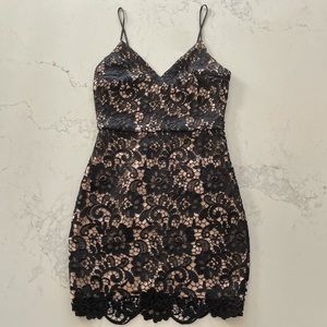 Express Black Lace Midi Dress